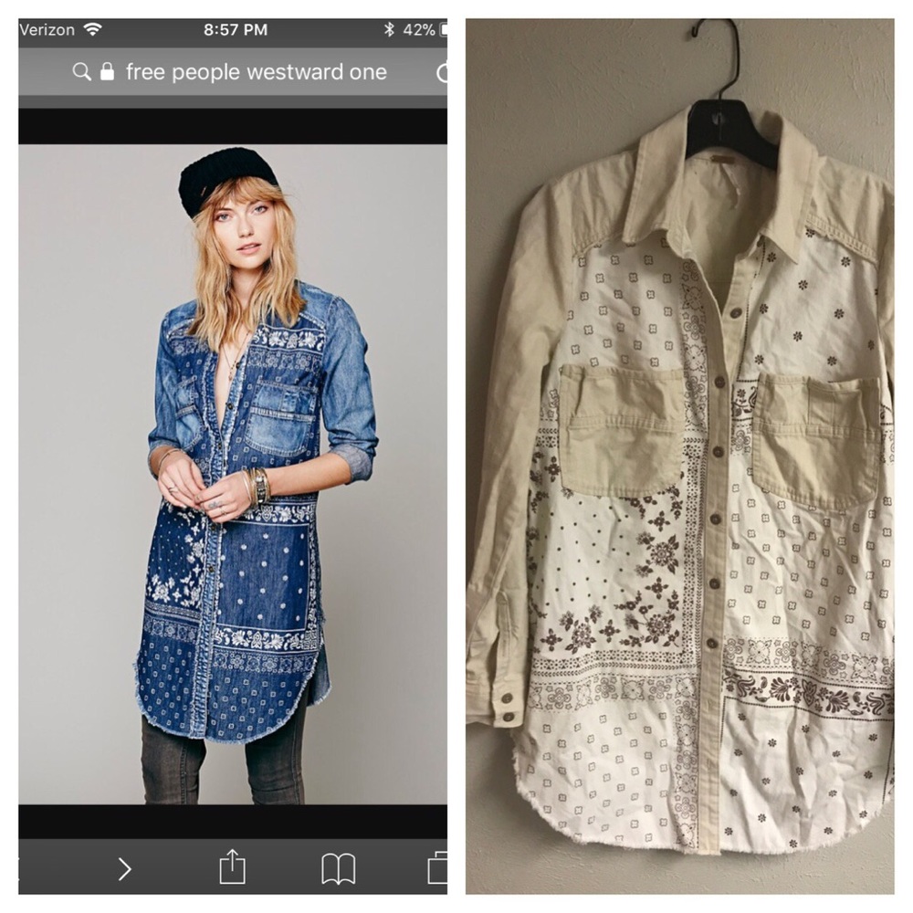 Free People Westward One Bandana button down